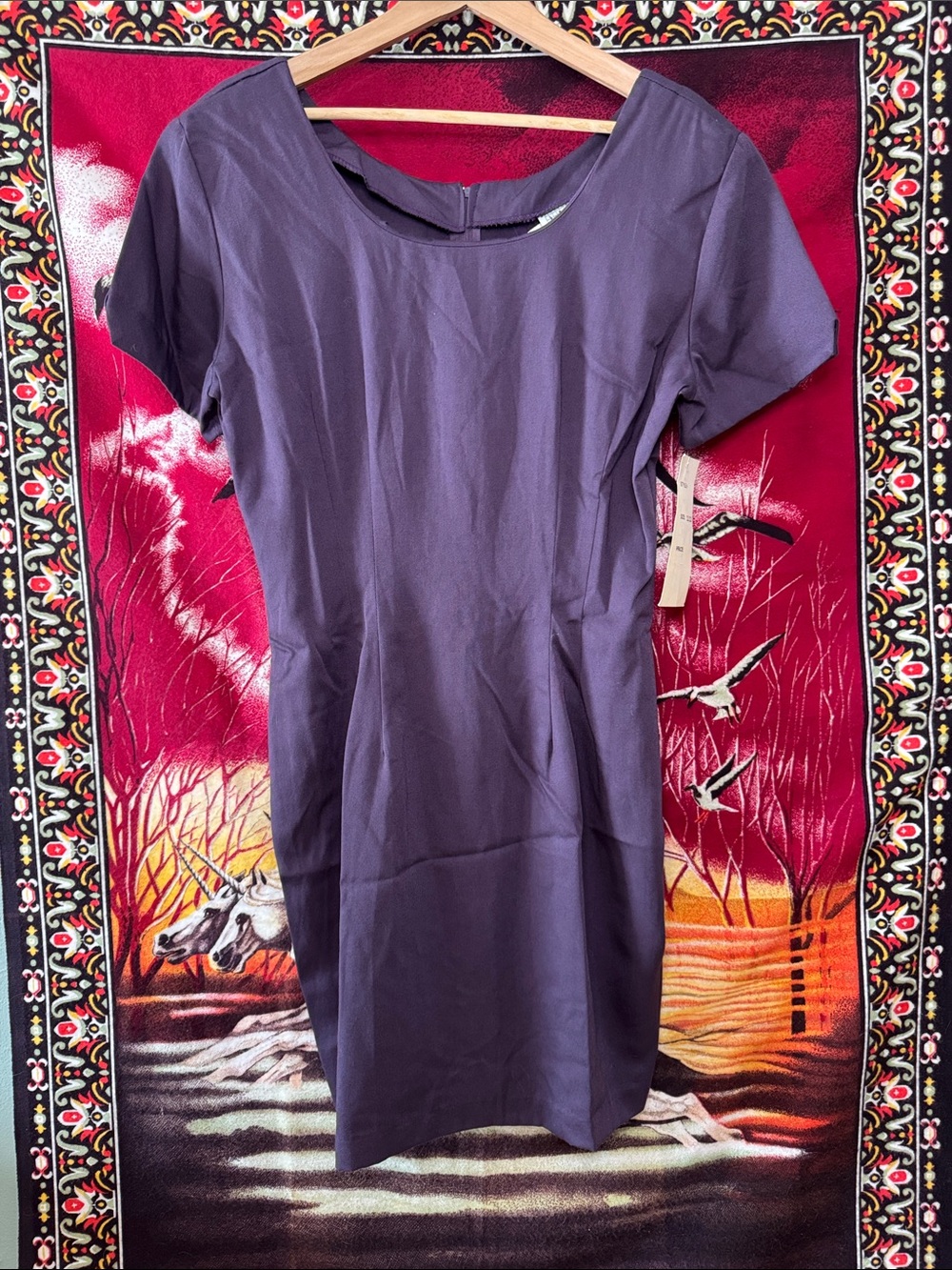 Vintage 90s LA Belle Purple Sheath Dress